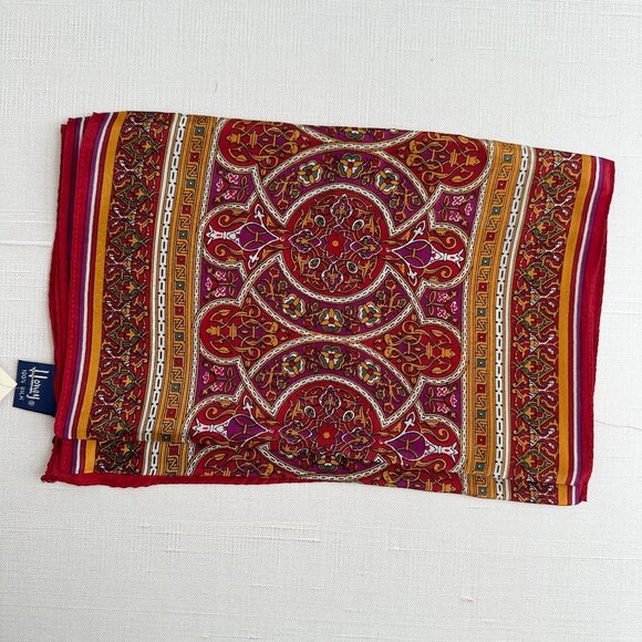 Honey Vintage Silk Scarf NWT Red Plum 10x50 - Picture 2 of 11